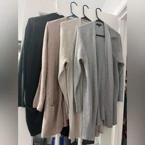 LOT OF 4 long cardigan sweaters. All size XL.